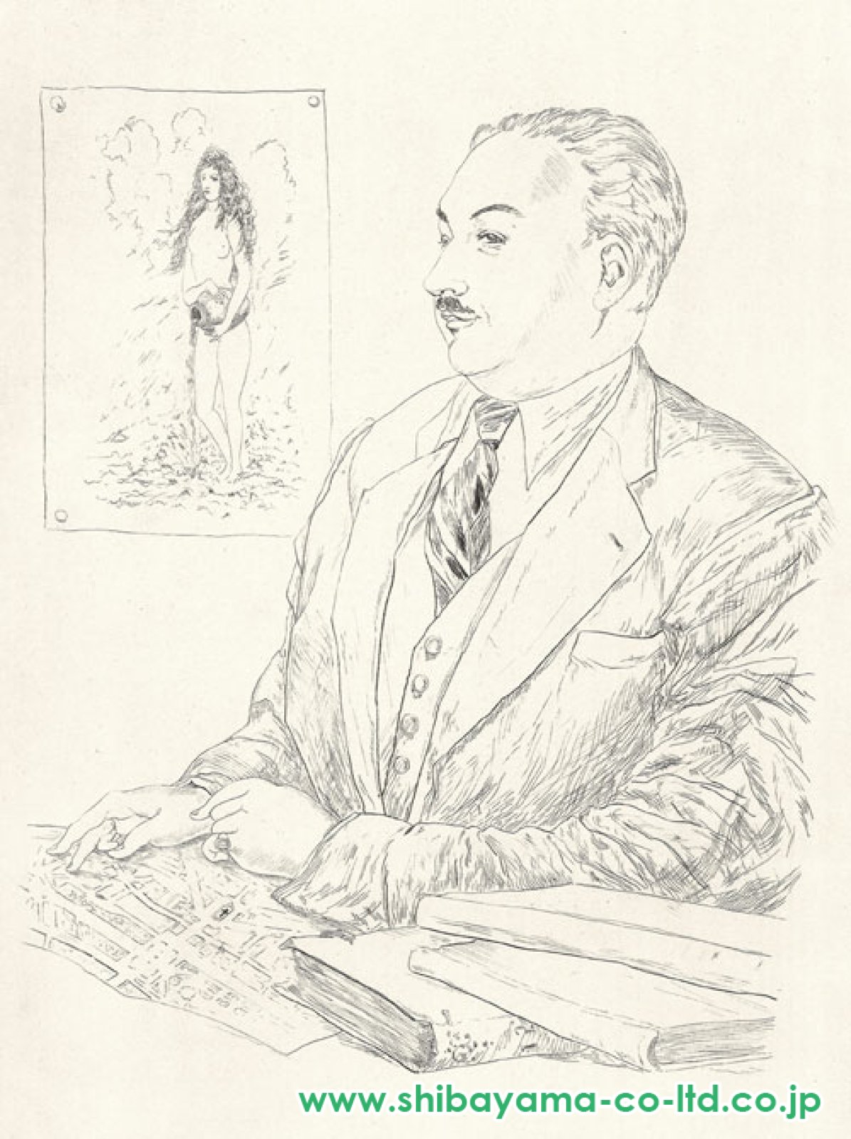 藤田嗣治のバレエ・スエドワのバレエ衣装デザイン画 エッチングに手