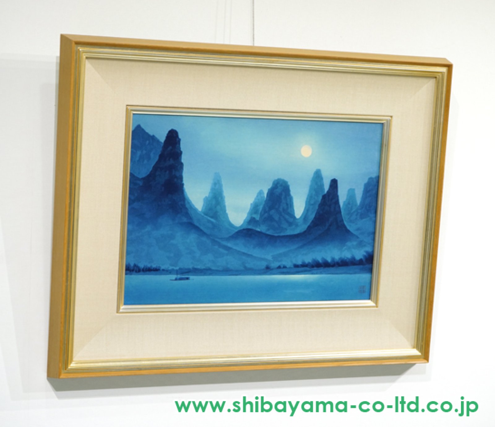 金魚用 東山魁夷「春宵」岩絵具方式複製画額装 【公式通販】