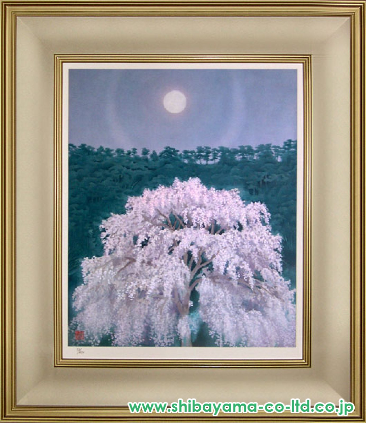 作品名 「花束」 岩絵の具 日本画】東山魁夷の流派 作品名 「花束」 岩