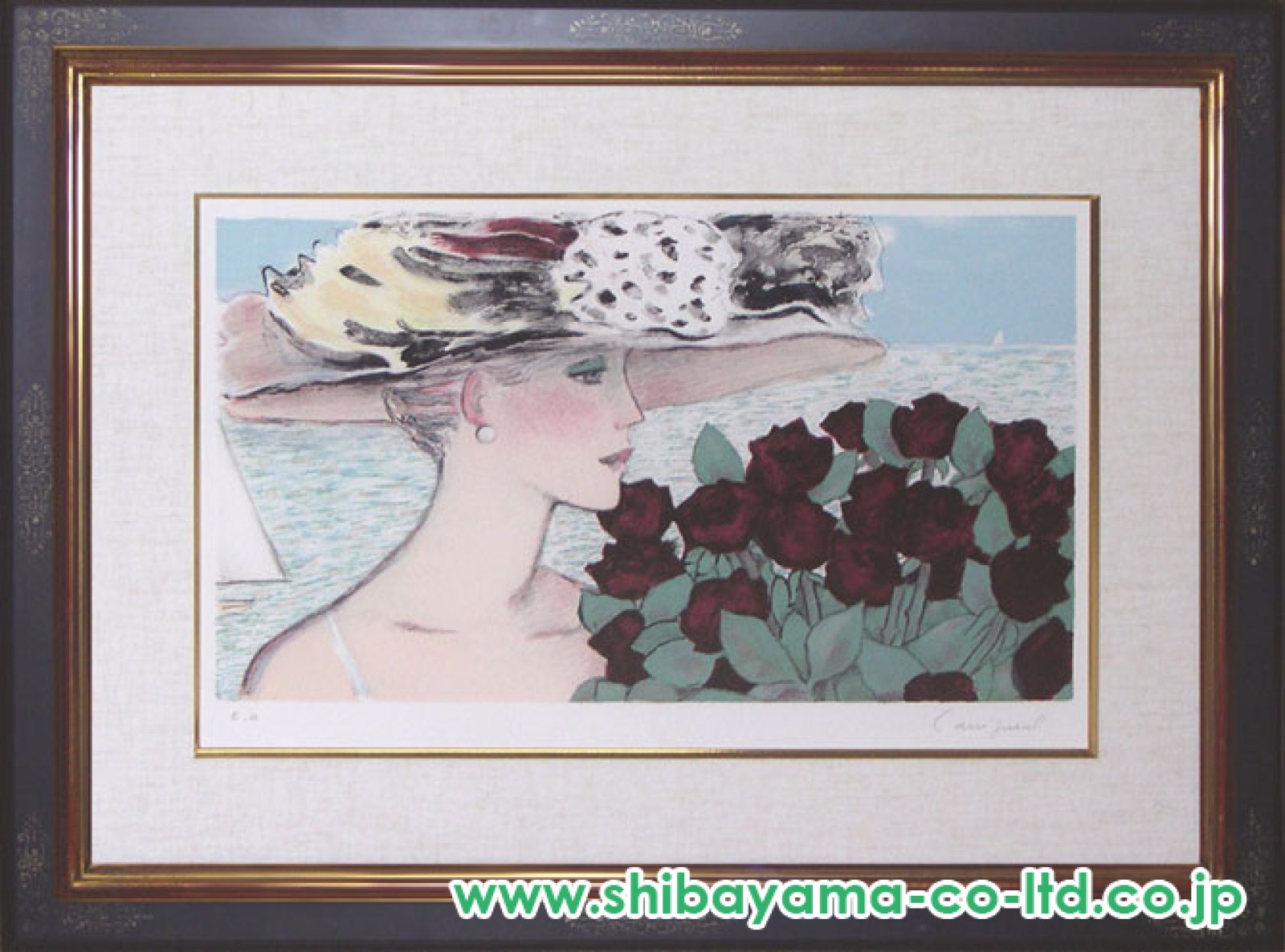 ジャン＝ピエール・カシニョール『バラの木 No.II』複製画 額装 1996年