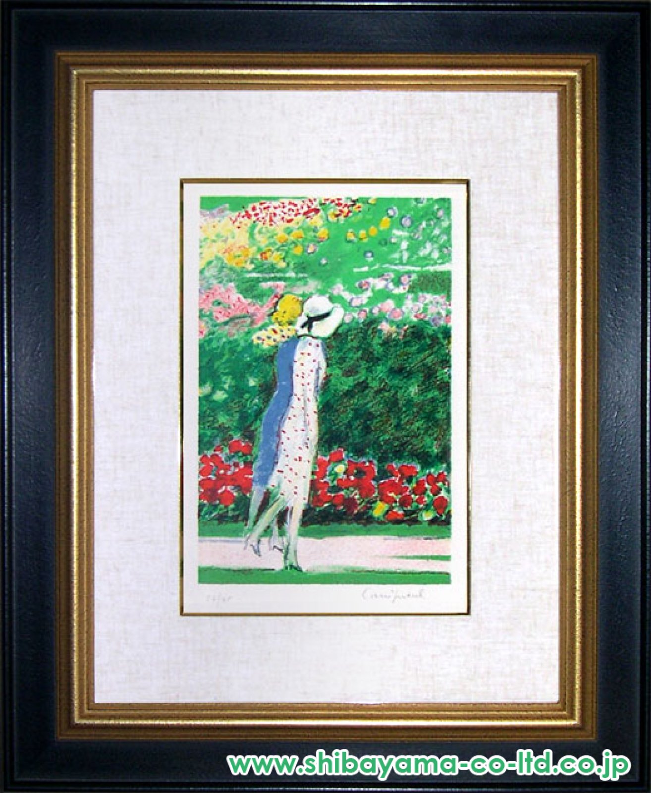 ジャン=ピエール・カシニョール 作「犬の散歩」石版画 】リトグラフ