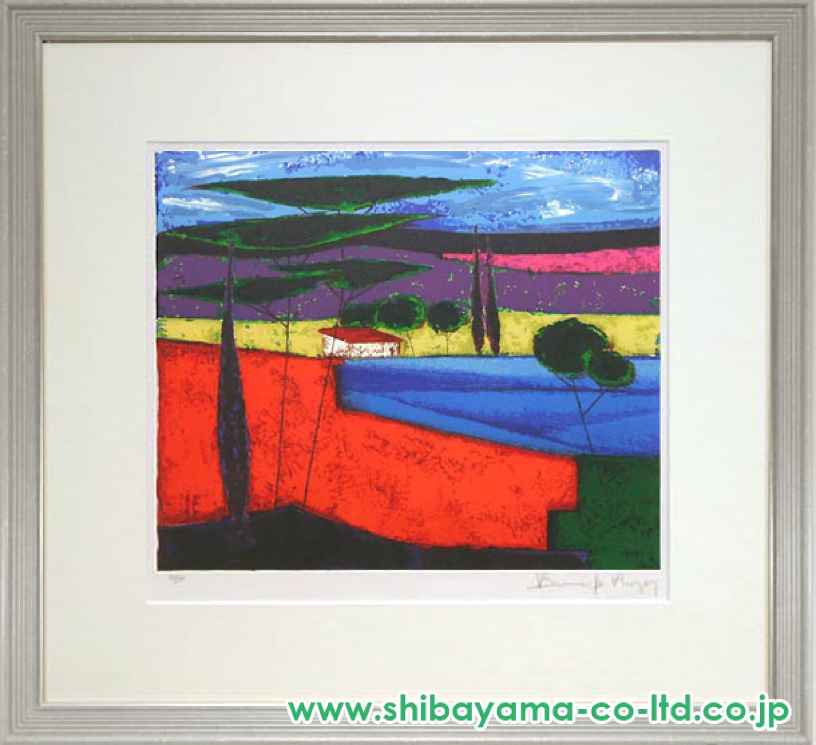 ロジェ・ボナフェ「池のほとり」リトグラフ :: 絵画買取・販売 - シバヤマ