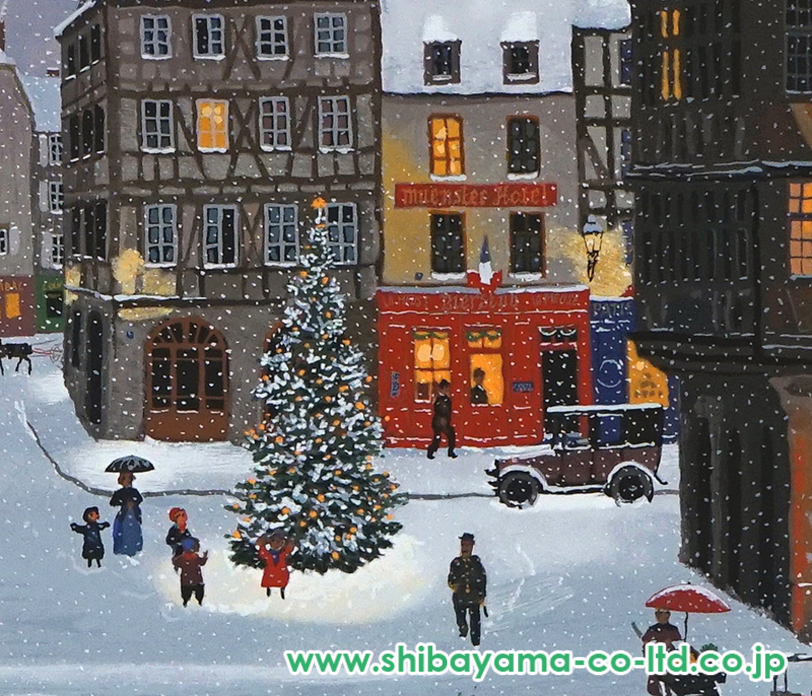 ミッシェル・ドラクロワ「ストラスブルグのクリスマス」セリグラフ