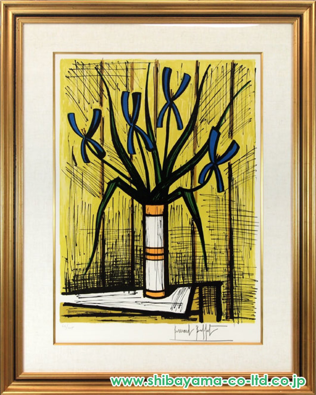 ベルナール・ビュッフェ「青いアイリス LES IRIS BLEUS No.424