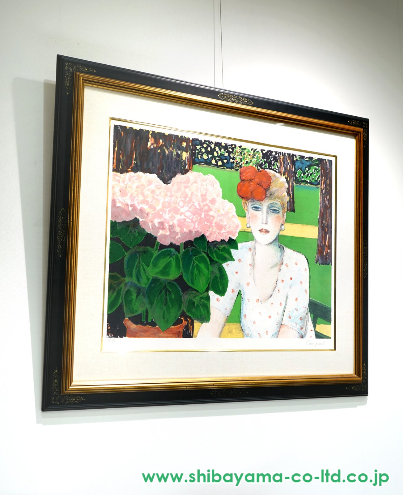 ジャン＝ピエール・カシニョール「あじさいとオード」リトグラフ