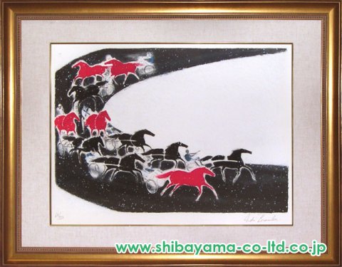 アンドレ・ブラジリエ「競馬」リトグラフ :: 絵画買取・販売 - シバヤマ