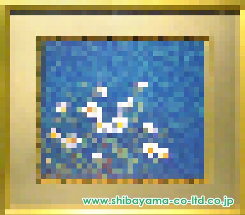 堀川えい子「花椿」日本画F8号直筆サイン・共シール有り