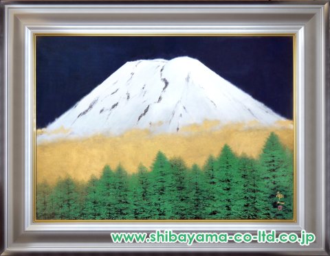 中路融人「富嶽」日本画 F30号 :: 絵画買取・販売 - シバヤマ