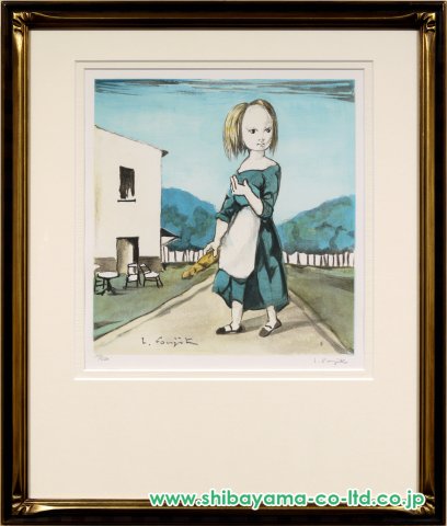 藤田嗣治「パンを持つ少女」リトグラフ :: 絵画買取・販売 - シバヤマ