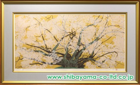 中島千波「素櫻神社の神代櫻」リトグラフ :: 絵画買取・販売 - シバヤマ