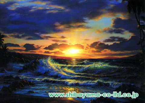 c*1様 ラッセン ロマンスオブザシー 額装品 アート ハワイ 風景画 夕日
