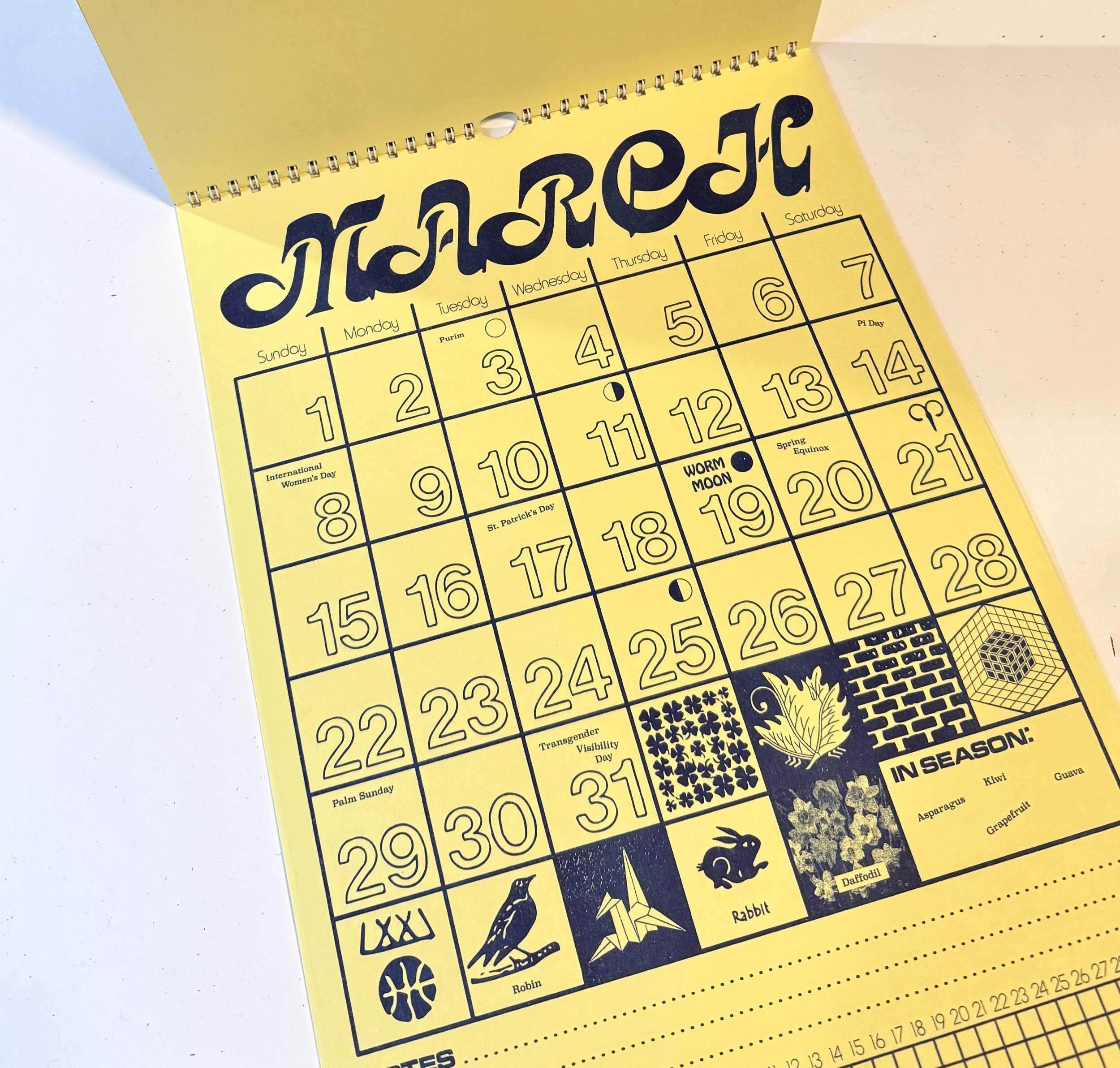 2026 Risograph Calendar - 10% OFF ON SALE - BIG FULL FLIP - By