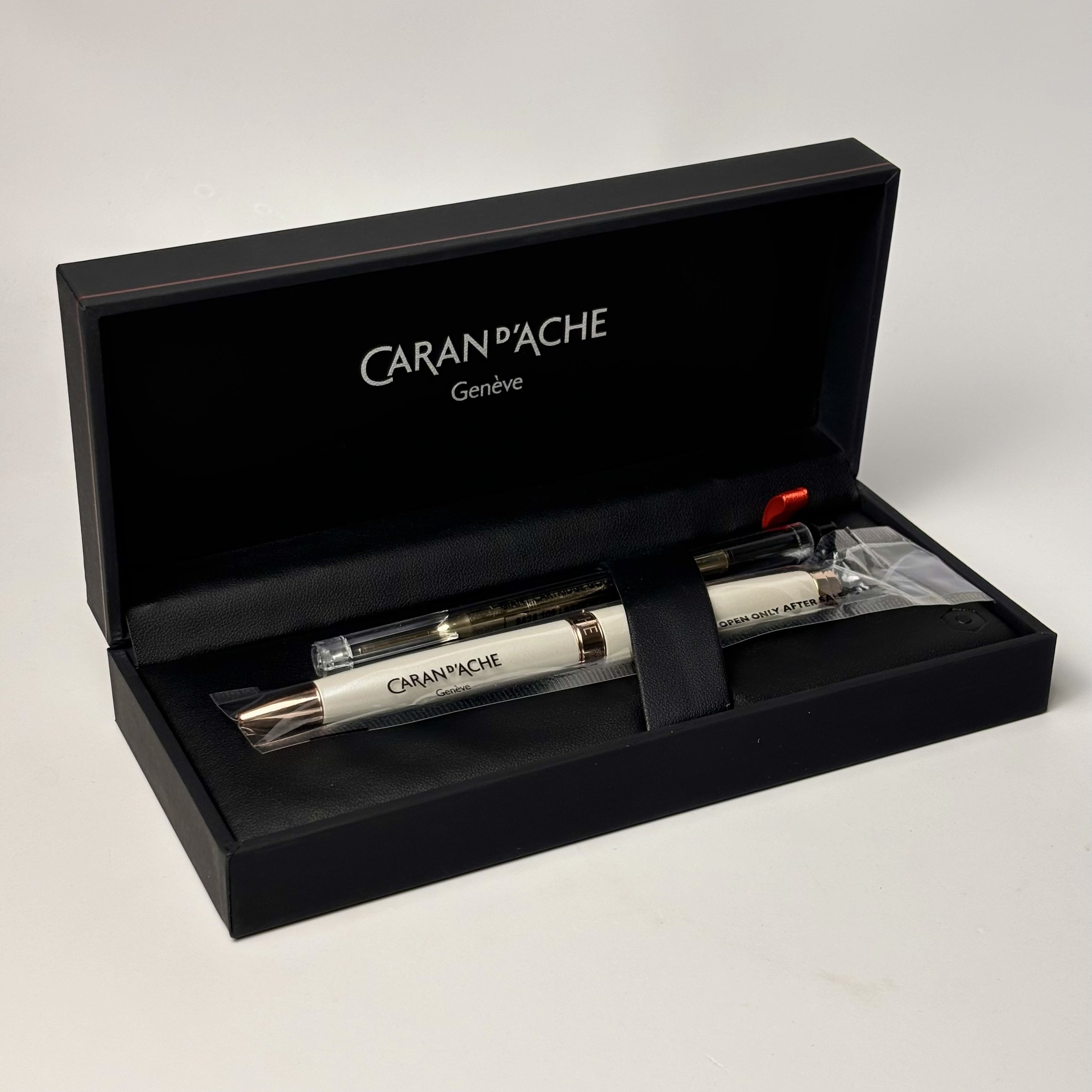 Patek Philippe Caran d'Ache Pearl White Ballpoint Pen with Rose