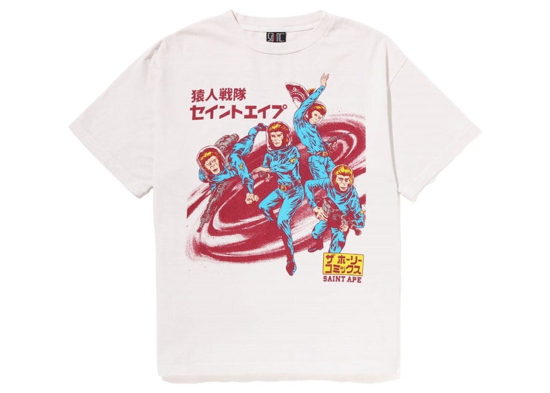 BAPE x Saint Mxxxxxx Squadron Tee Vintage White Men's - SS23 - US