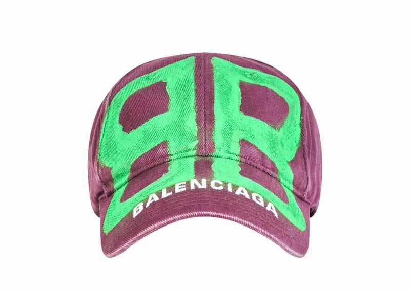 Balenciaga BB Sprayed Cap Purple/Green Men's - US