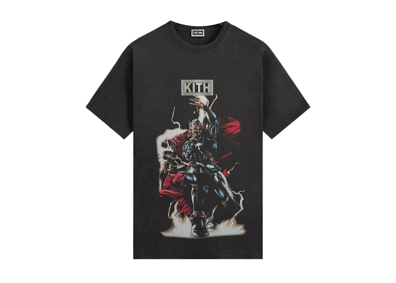Kith x Marvel Thor Vintage Tee Black Men's - FW25 - US
