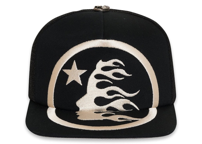 Hellstar Big Logo Trucker Snapback Hat Black Men's - SS24 - US