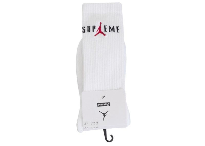 Supreme Jordan Crew Socks White - FW24 - US