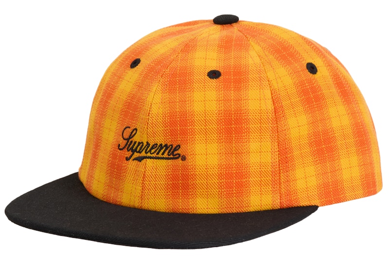 Supreme Script Logo 6-Panel Black Plaid Supreme Script Logo 6
