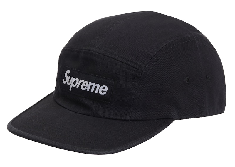 Supreme Washed Chino Twill Camp Cap (FW24) Black - FW24 - US