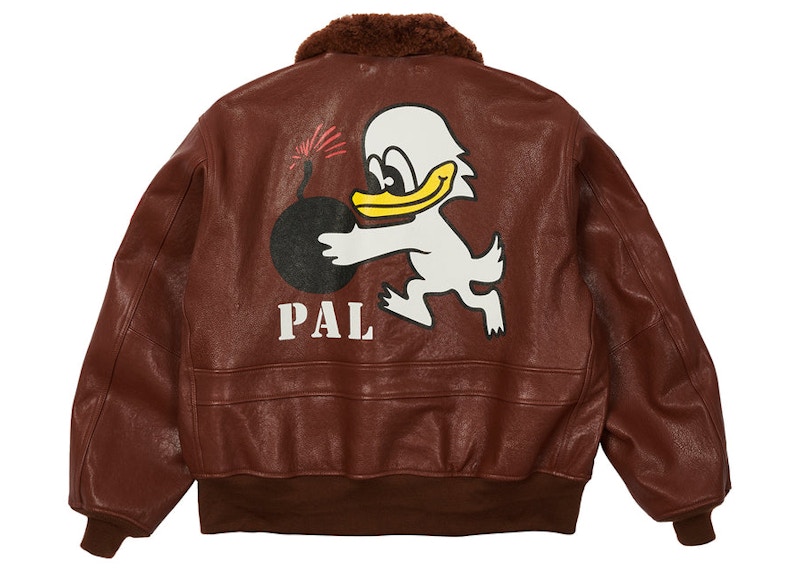 Palace Leather Flight Jacket Brown Men's - SS22 - US