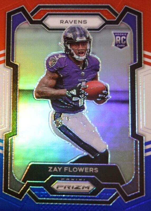 Zay Flowers 2023 Prizm #307 Red White Blue Price Guide - Sports