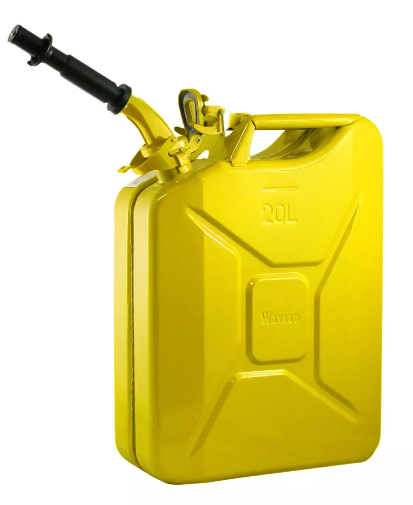 20 Liter Metal Jerry Can, Yellow, CARB Approved - JC3011
