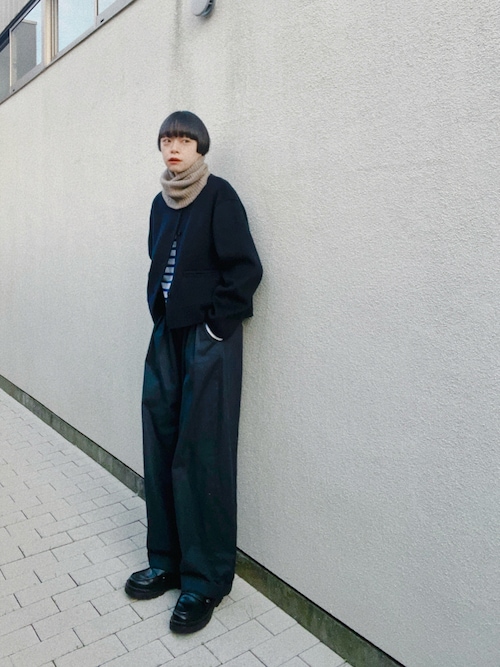 6(ROKU)＞タック パンツ ネイビー（スラックス）｜6（ロク）の