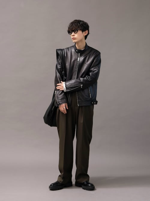 UNISEX》Dress-Fit Sheep Leather Single Rider Jacket/ドレスフィット
