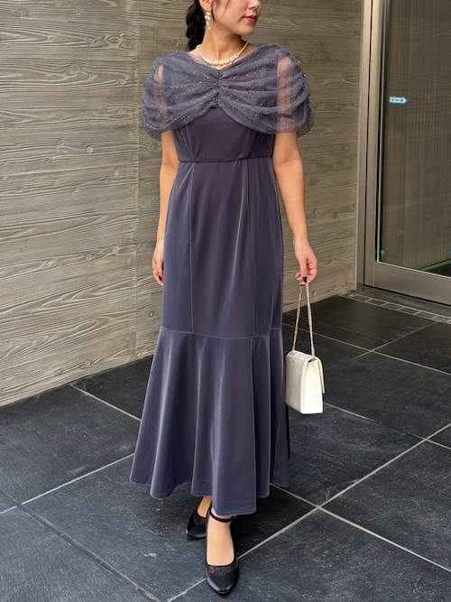 チュールケープデザインマーメイドドレス（ドレス）｜Dorry Doll