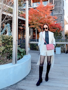 ZARAのチェスターコート（ホワイト系）を使ったレディース人気