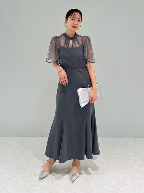 leja ツイードドレス Leja ドレス 「LEJA」ラメ混ツイードレザー