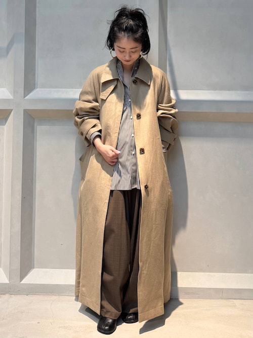 Curensology(カレンソロジー)/リネンウールステンカラーコート（ステン