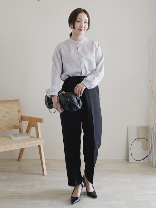 新年値下げ【美品】パラスパレス 刺繍入りガウチョパンツ ネイビー