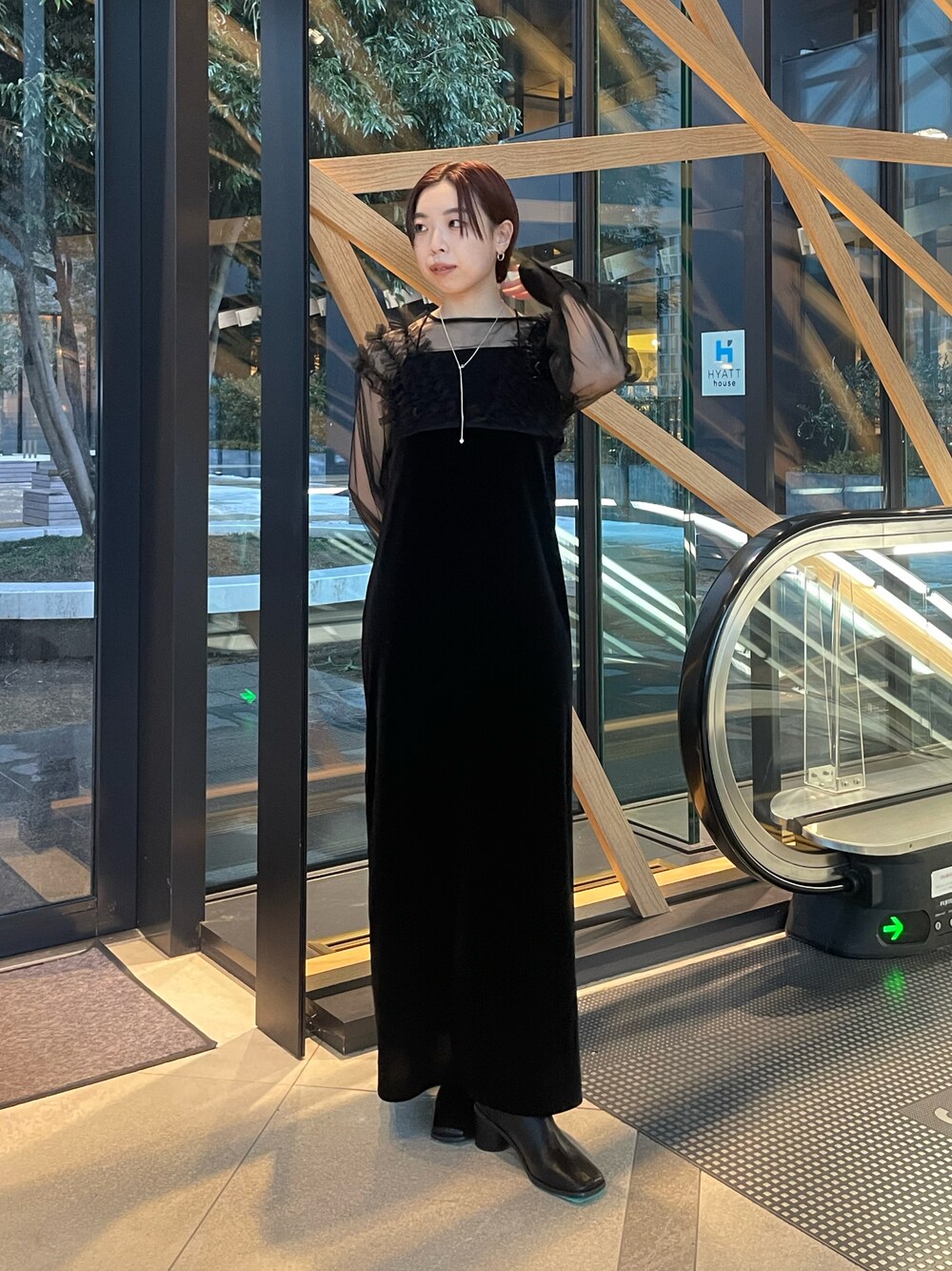 CAPRICIEUX LE'MAGEチュールフリルベロアワンピース CAPRICIEUX LE