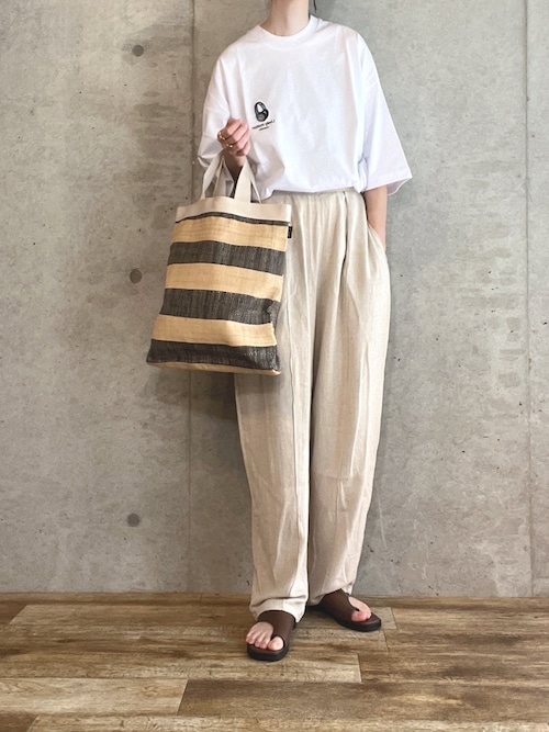リネンフロントタックリラックスパンツ（スラックス）｜select MOCA by