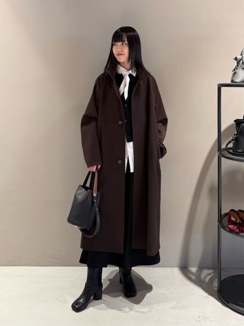 ウールギャバジン スタンドカラーコート（ステンカラーコート）｜CABaN