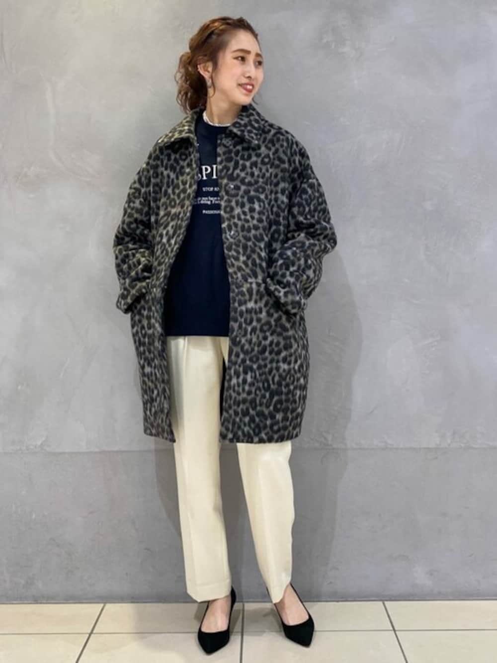 Spick & Span レオパードシャギーバルカラーコート 【公式通販】