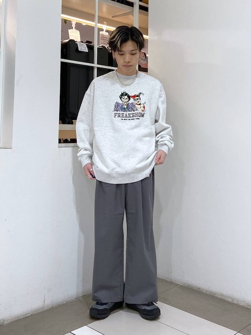 セール】【JOKER/ジョーカー】コラボ/フロッキープリント裏起毛クルー