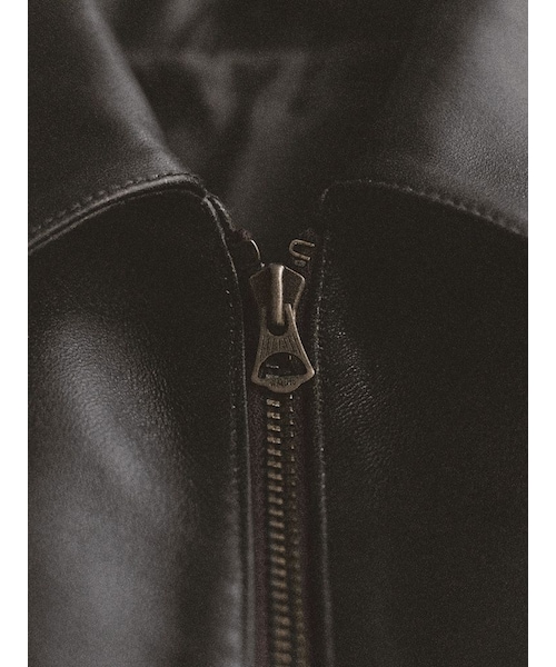 LIDNM（リドム）の「VINTAGE WASHED LEATHER ZIP（ブルゾン）」 - WEAR