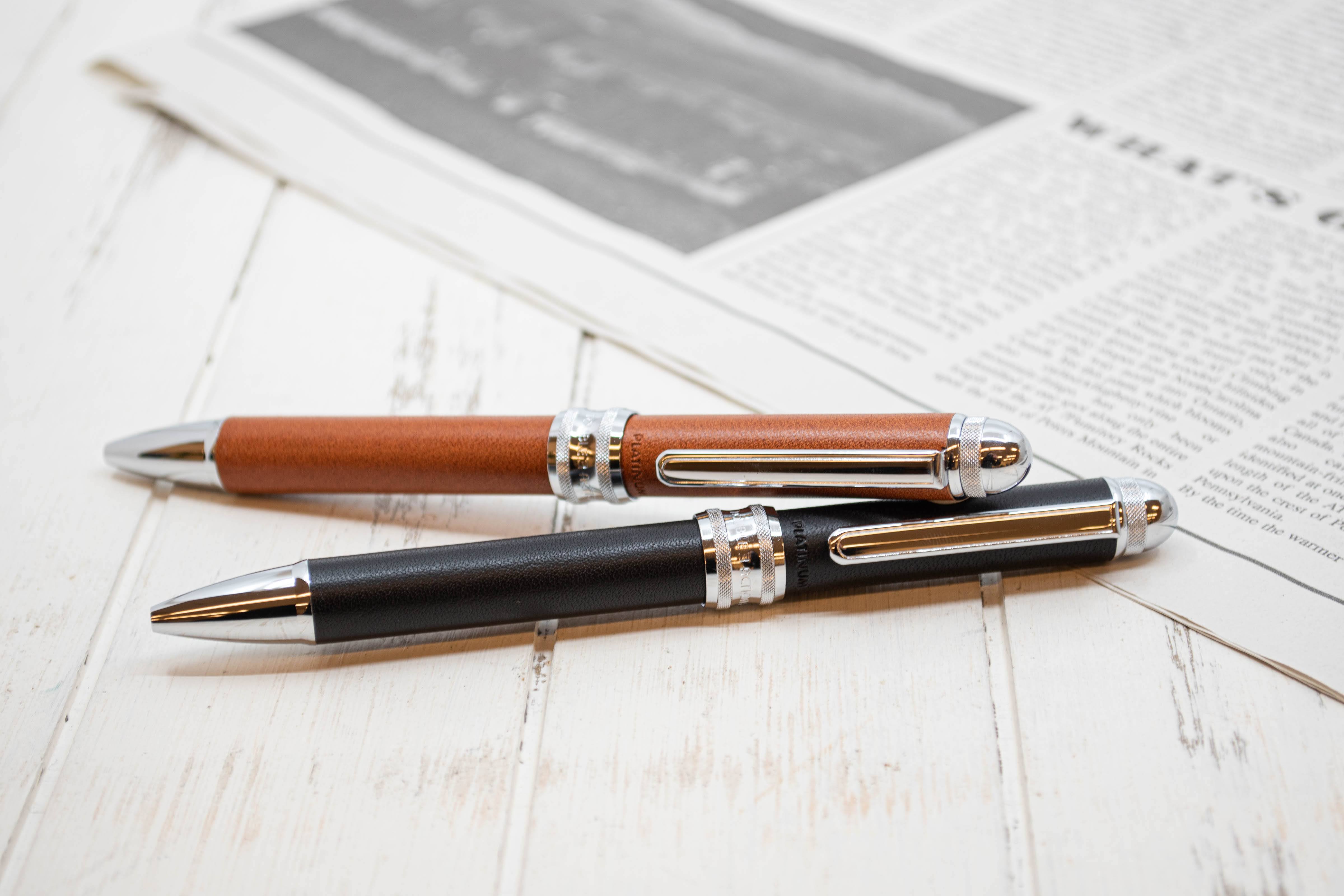 プラチナ ダブル3アクション ゴートシュリンク本革巻 ブラック Amazon