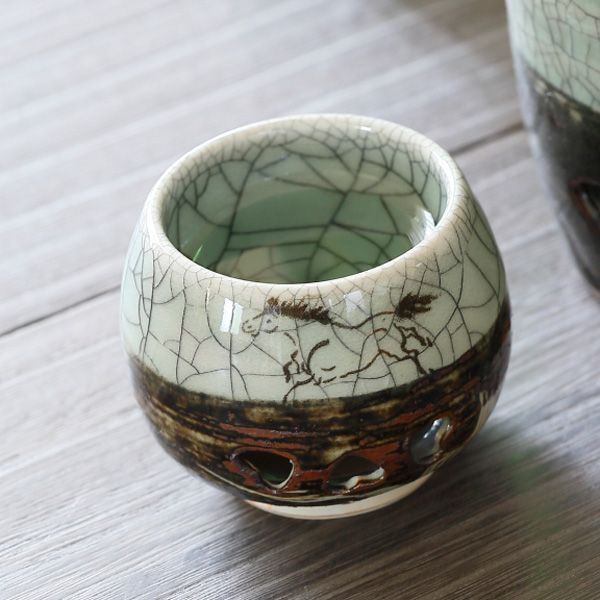 大堀相馬焼 松永窯 二重ぐい呑み | 大堀相馬焼のプレゼント・ギフト