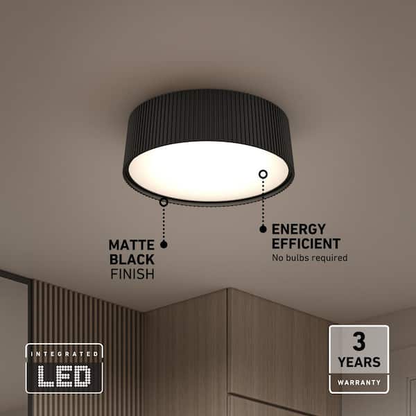 Artika Groove 13 in. 1 Light Black 5CCT Integrated Selectable LED