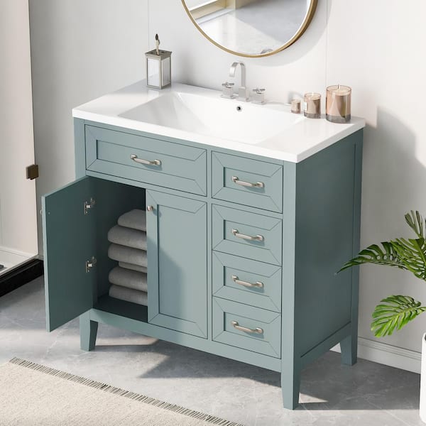 Xzkai 36 in. W x 18 in. D x 36 in. H Single Sink Bath Vanity in