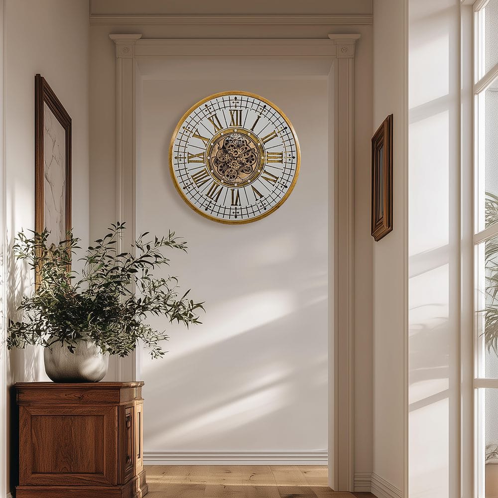 Yosemite Home Decor Golden Gears Antique Gold Wall Clock 5140032