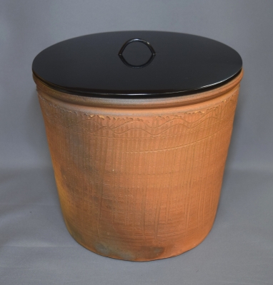 楽山焼 十一代長岡空権 南蛮縄簾写 出雲水指 鵬雲斎宗匠 | 茶道具 小西