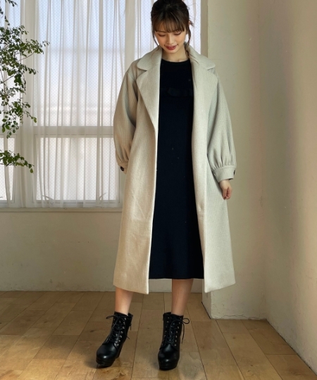 ニュアンスチェックガウンコート/MAJESTIC LEGON(マジェスティック