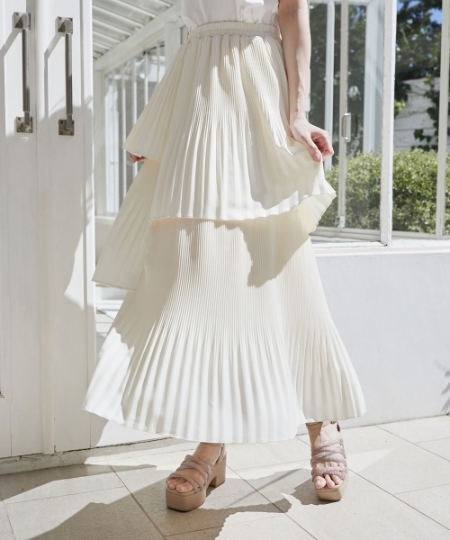 プリーツティアードスカート/MAJESTIC LEGON(マジェスティックレゴン