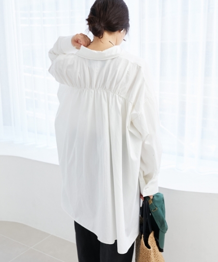 WEB限定アイテム》バックデザインオーバーデニムシャツ/le.coeur blanc