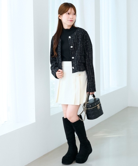 ツイードフリンジジャケット/MAJESTIC LEGON(マジェスティックレゴン